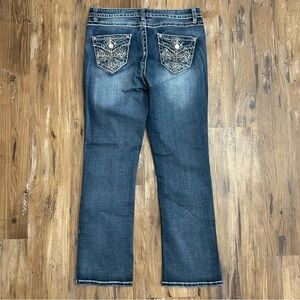 Y2K Blue Boot Cut Jeans Rhinestone Bling